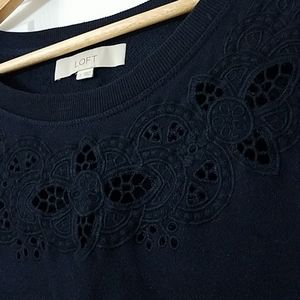 Navy top with lace details